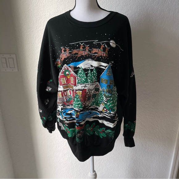 Holiday Time Tops - Holiday time vintage ugly printed Christmas sweatshirt